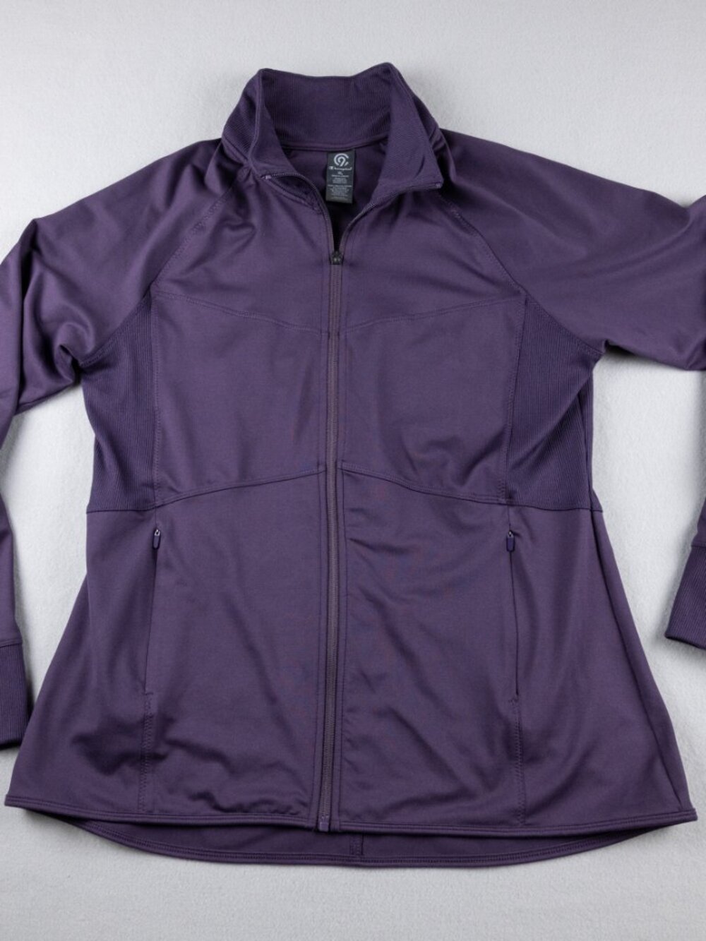 C9 Champion Women’s XL Purple Full Zip Athletic Jacket Thumbholes Zip Pockets